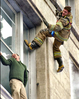 firefighters rescuing people